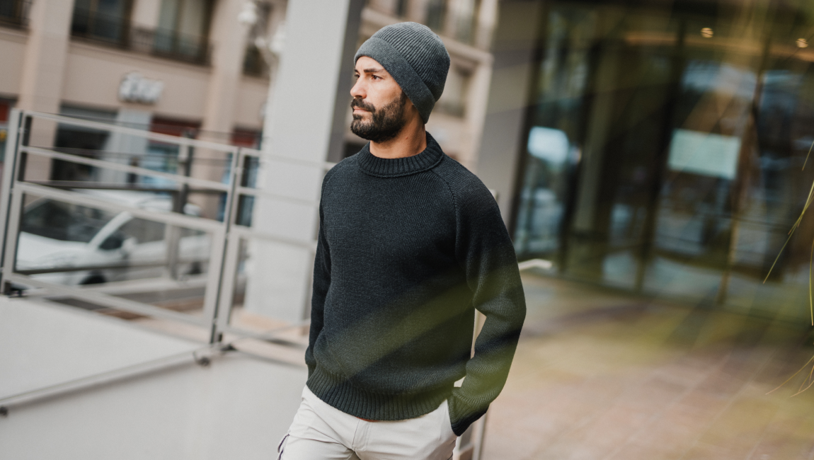 PREMIUM MERINO PULLOVER Gris Anthracite 