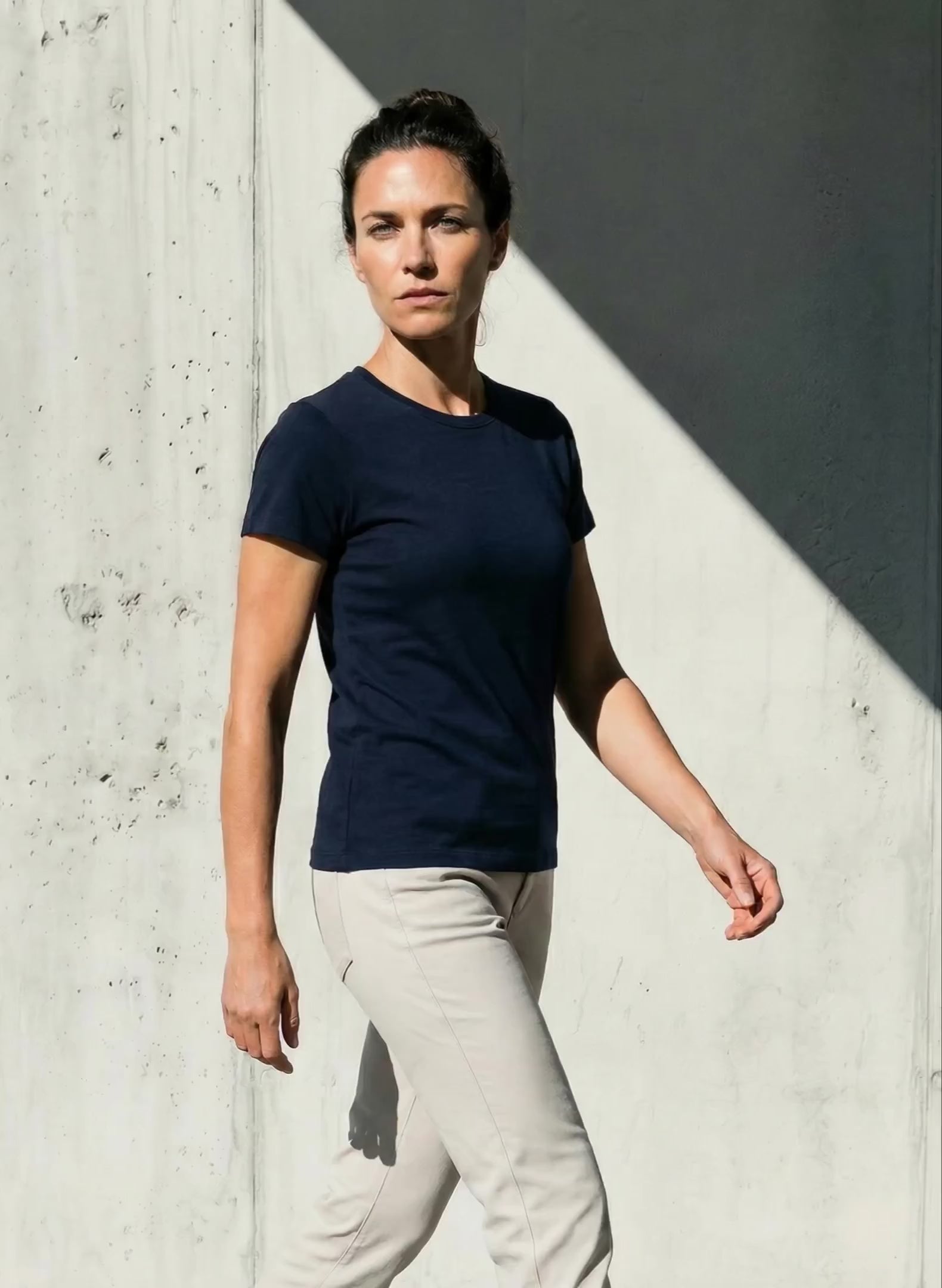 WOMAN PURE MERINO T-SHIRT Bleu chic  #en:color_chic-blue,fr:couleur_bleu-chic