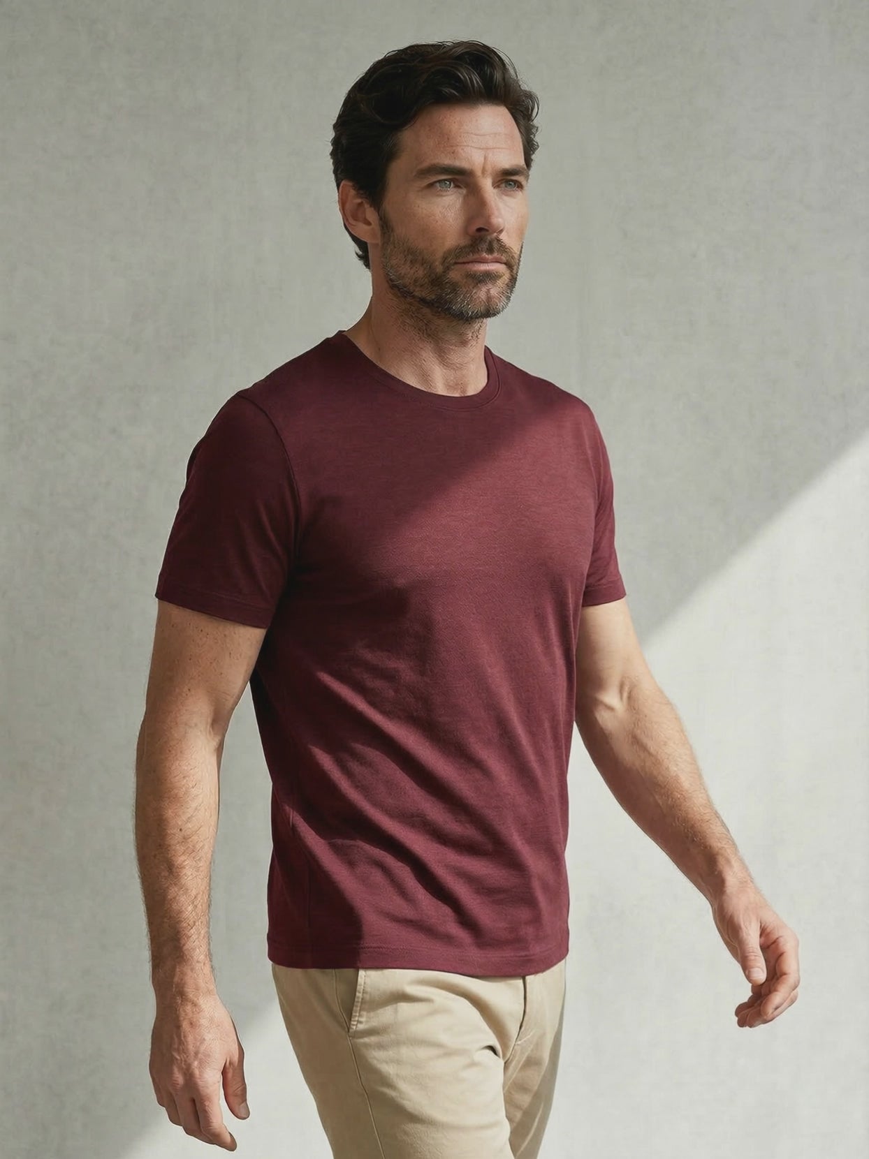 ACTION MERINO T-SHIRT Bordeaux #en:color_burgundy,fr:couleur_bordeaux