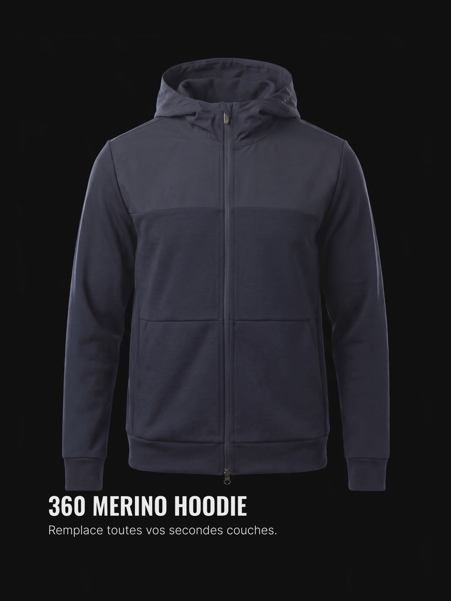 360 MERINO HOODIE Bleu chic  #fr:couleur_bleu-chic