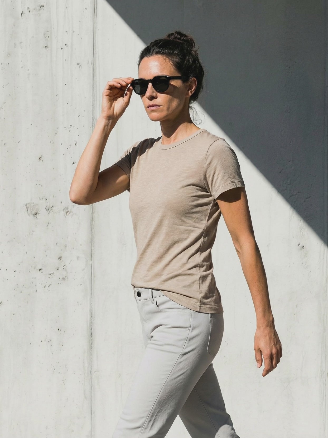 WOMAN PURE MERINO T-SHIRT Sable #en:color_sand,fr:couleur_sable