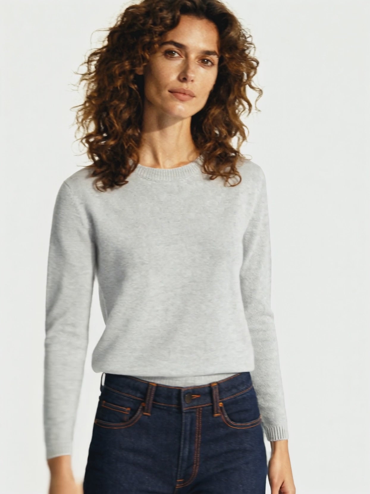 WOMAN ULTRA MERINO PULLOVER Gris Clair  