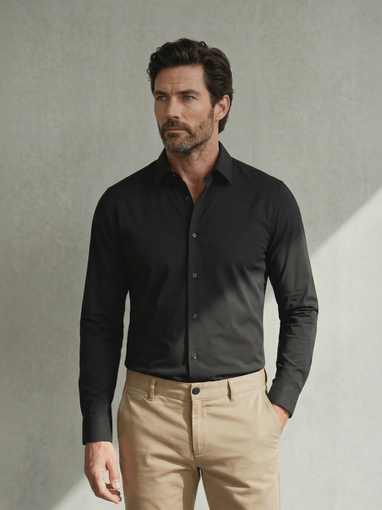 ACTIVE STRETCH SHIRT Noir #en:color_black,fr:couleur_noir