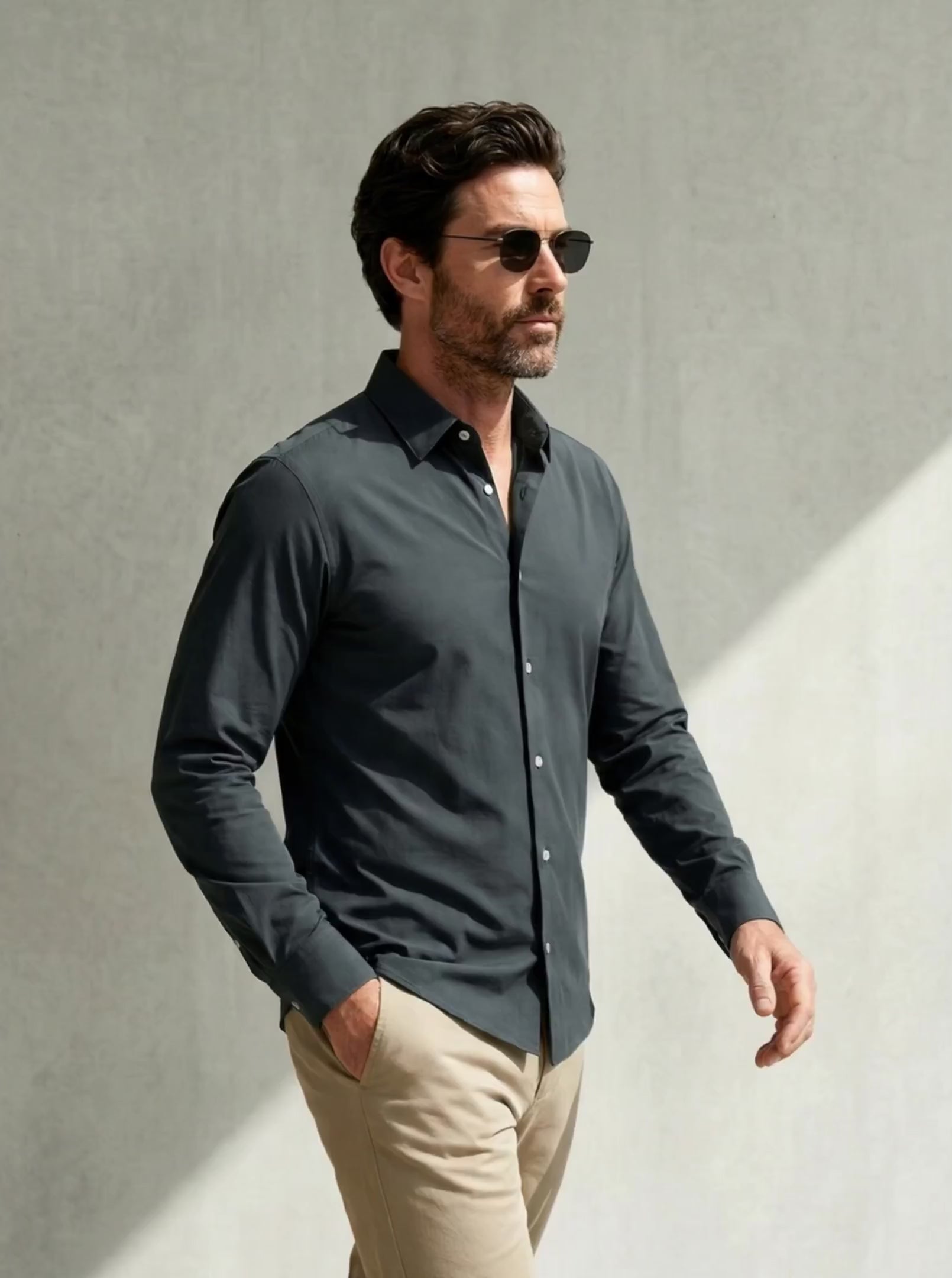 ACTIVE STRETCH SHIRT Bleu gris #en:color_grey-blue,fr:couleur_bleu-gris