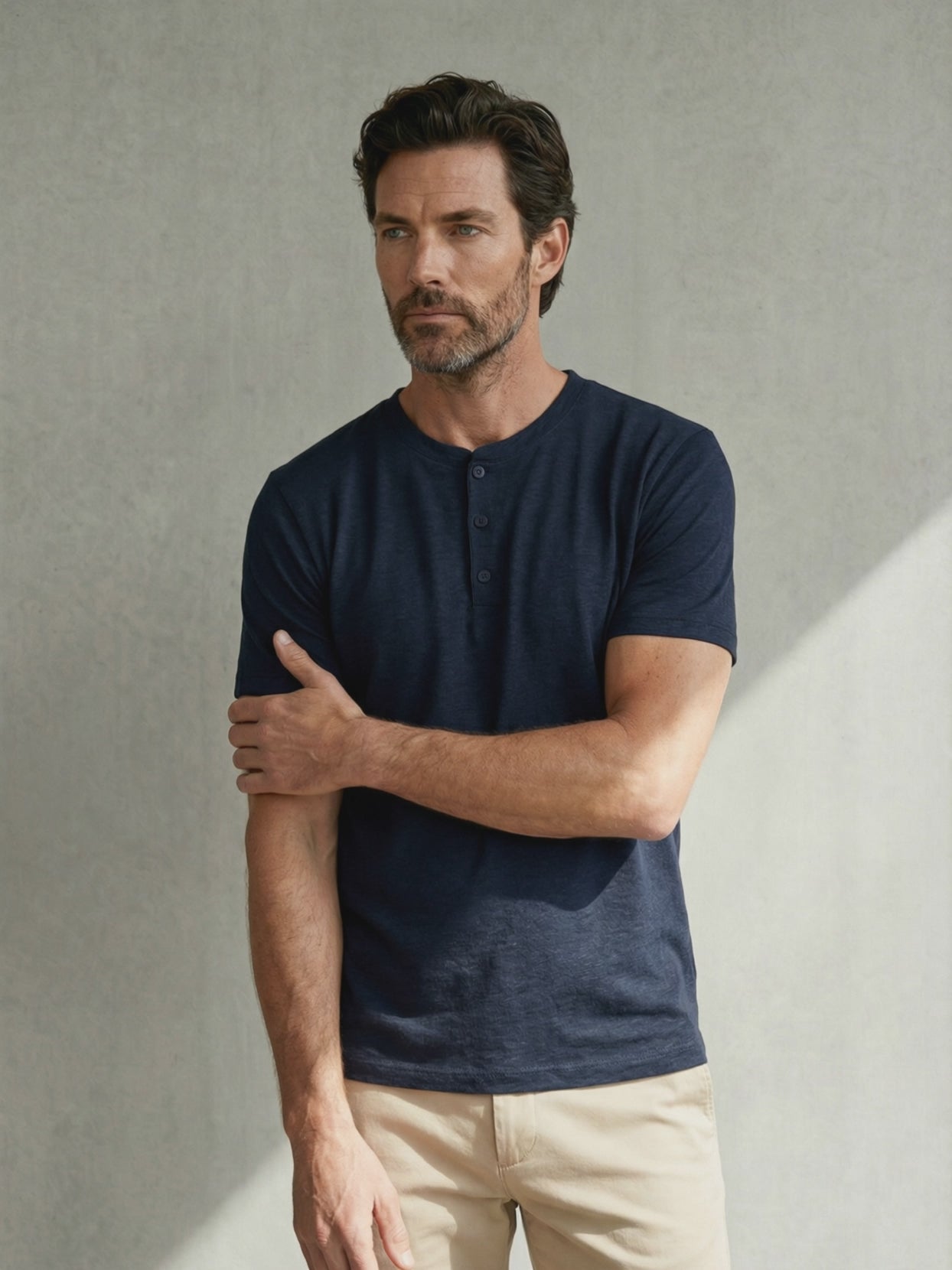 DRY HEMP HENLEY bleu chic 