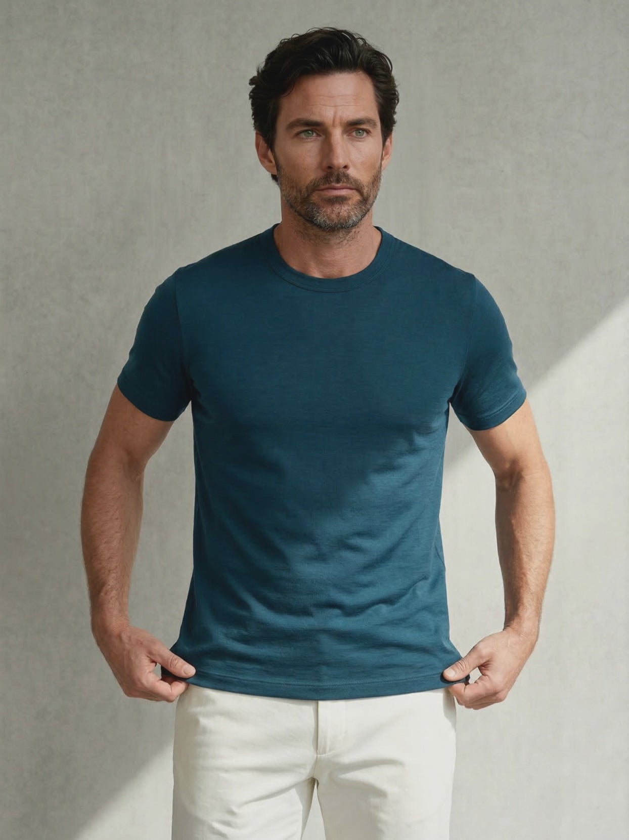 ACTION MERINO T-SHIRT Bleu Canard #en:color_peacock-blue,fr:couleur_bleu-canard