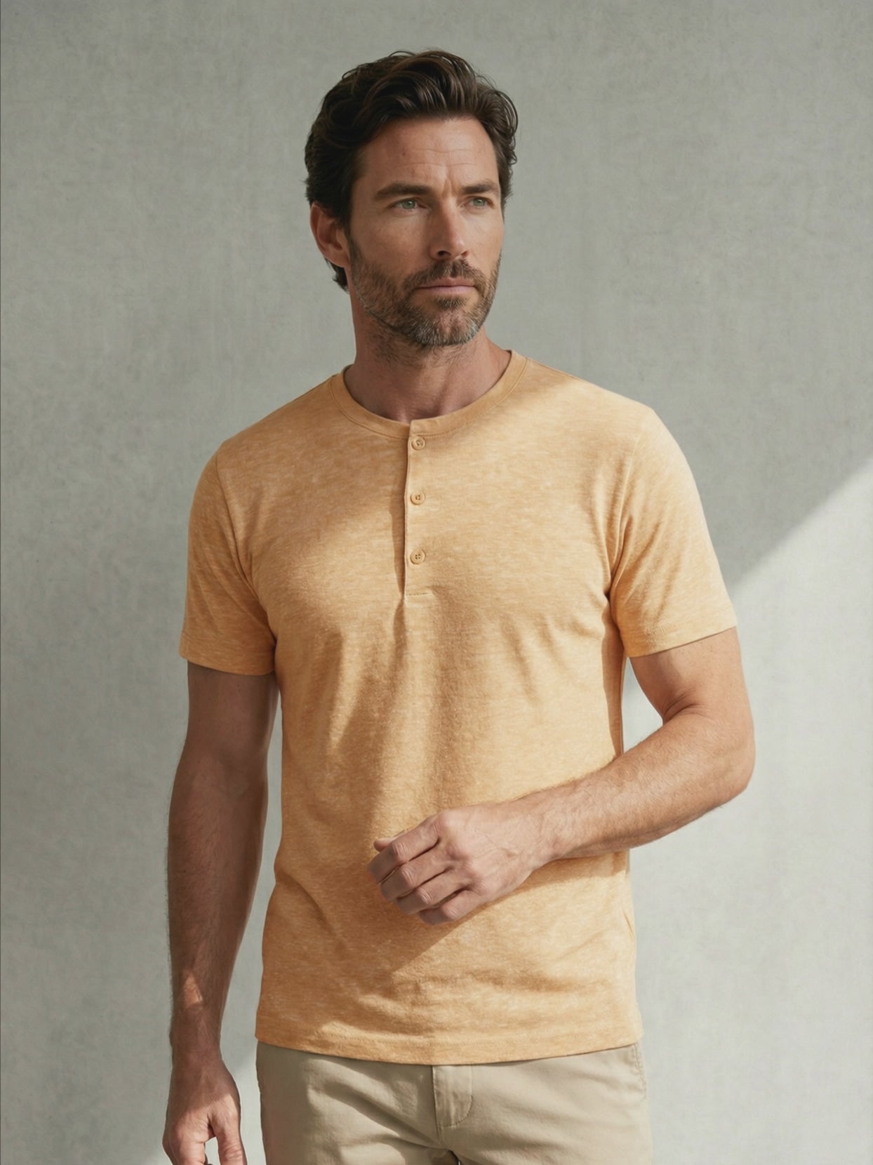 DRY HEMP HENLEY Peche 