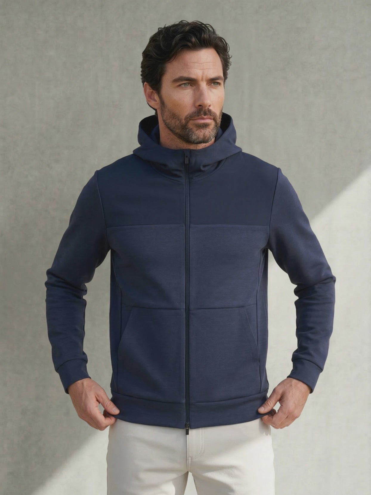 TRAVEL MERINO HOODIE BLEU CHIC 