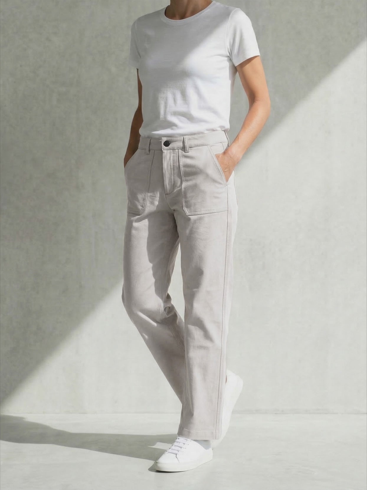 WOMAN CANVAS PANTS Mastic 
