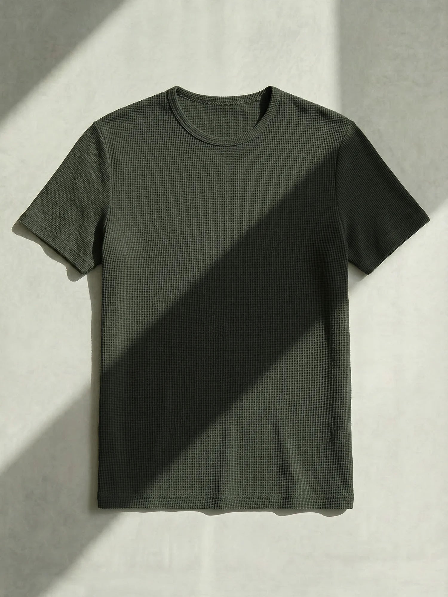 WAFFLE MERINO T-SHIRT Kaki 