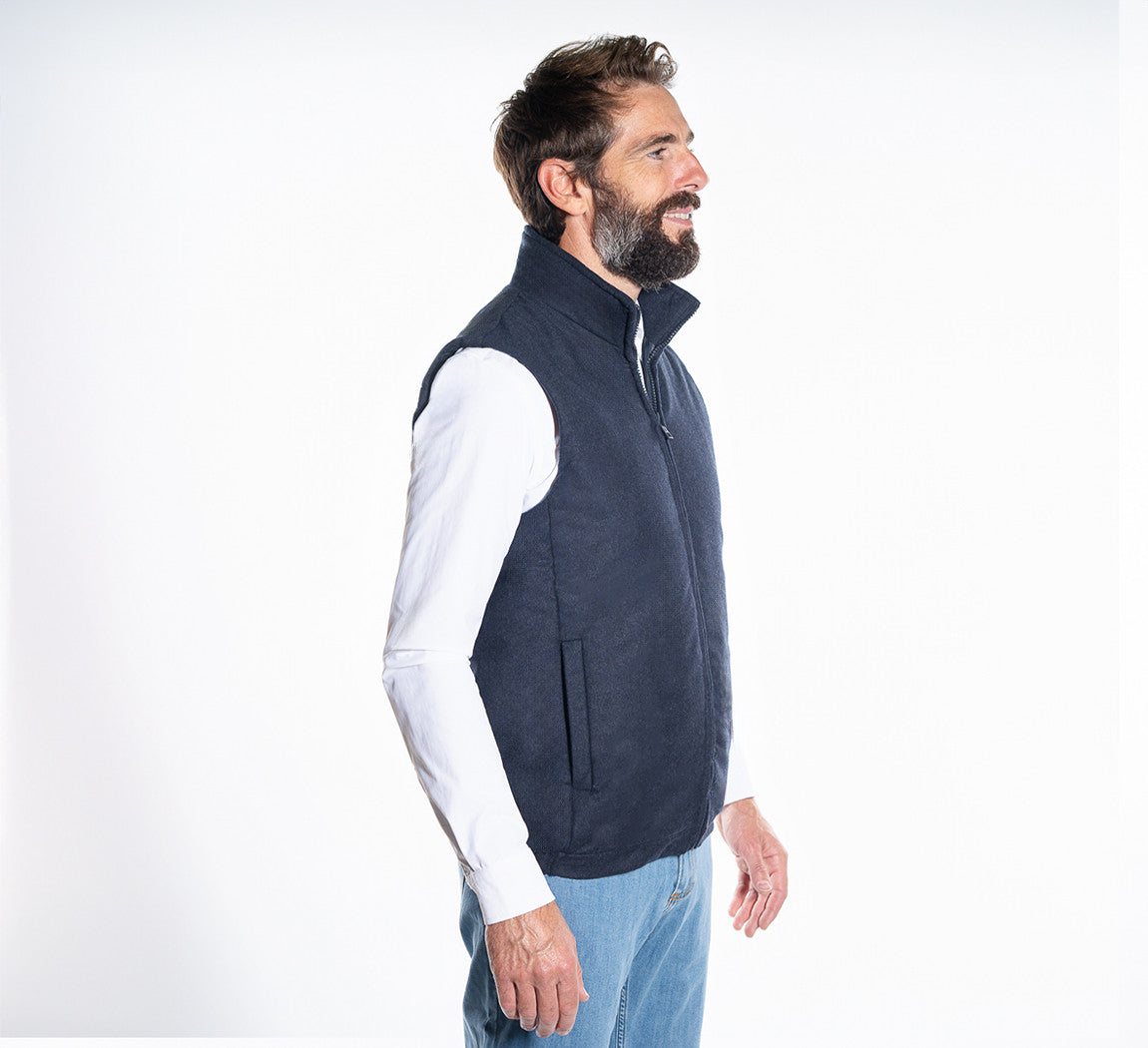 REVERSIBLE MERINO VEST Bleu Chic 
