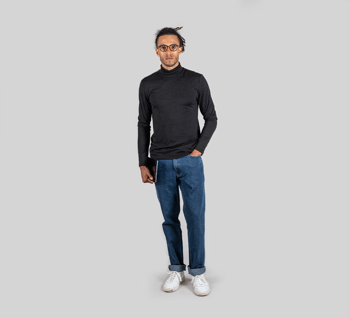 ULTIMATE MERINO TURTLENECK Noir 
