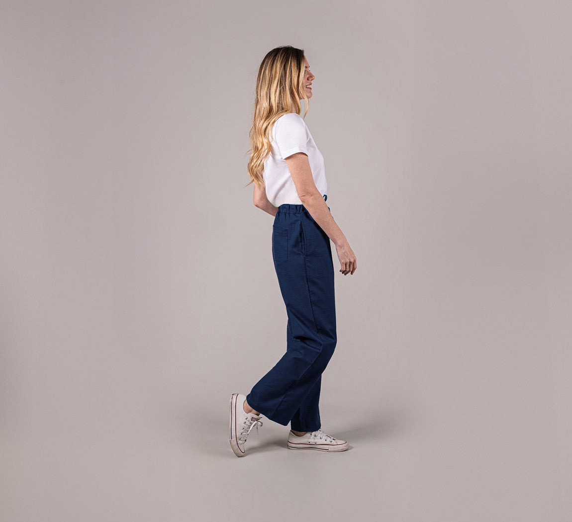 WOMAN HEMP PANTS Bleu Chic 