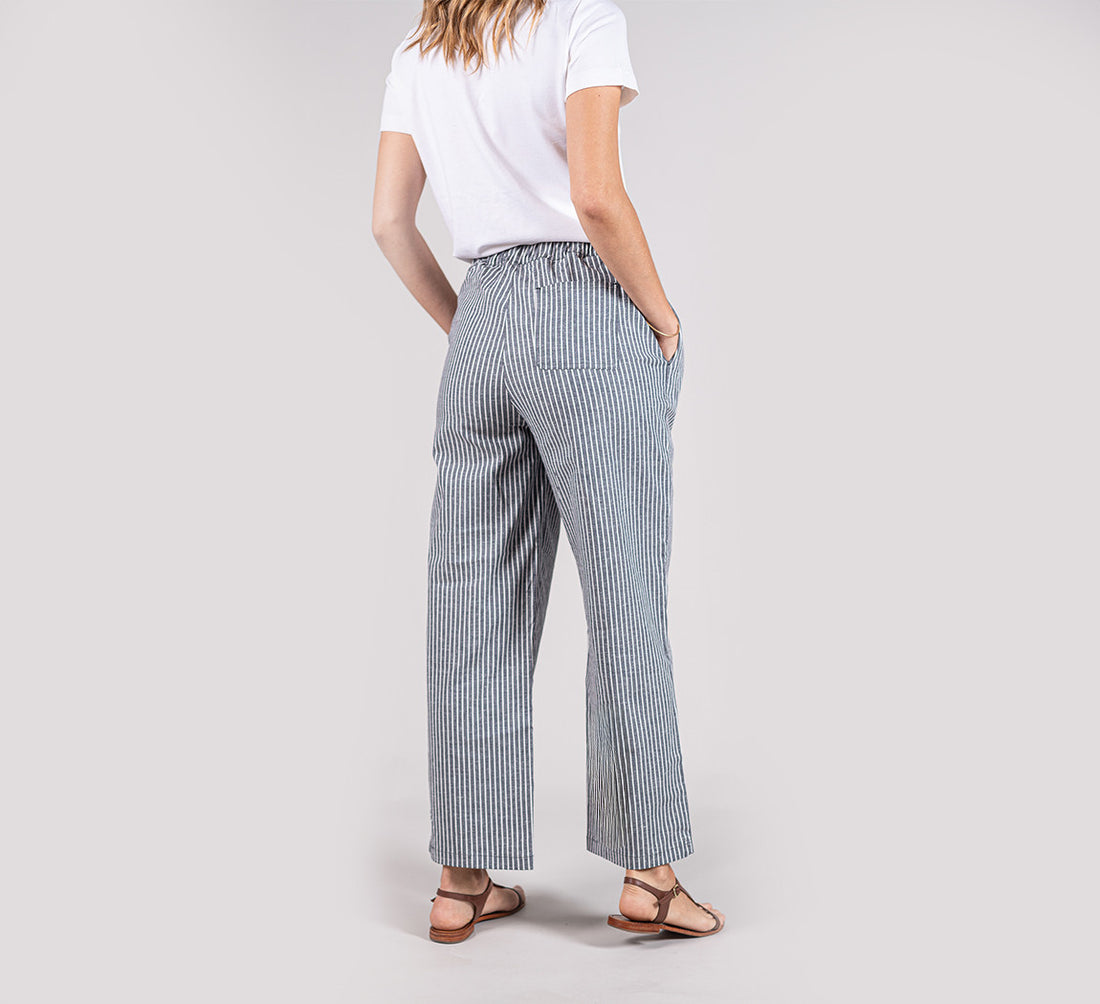 WOMAN HEMP PANTS Dark Stripes 