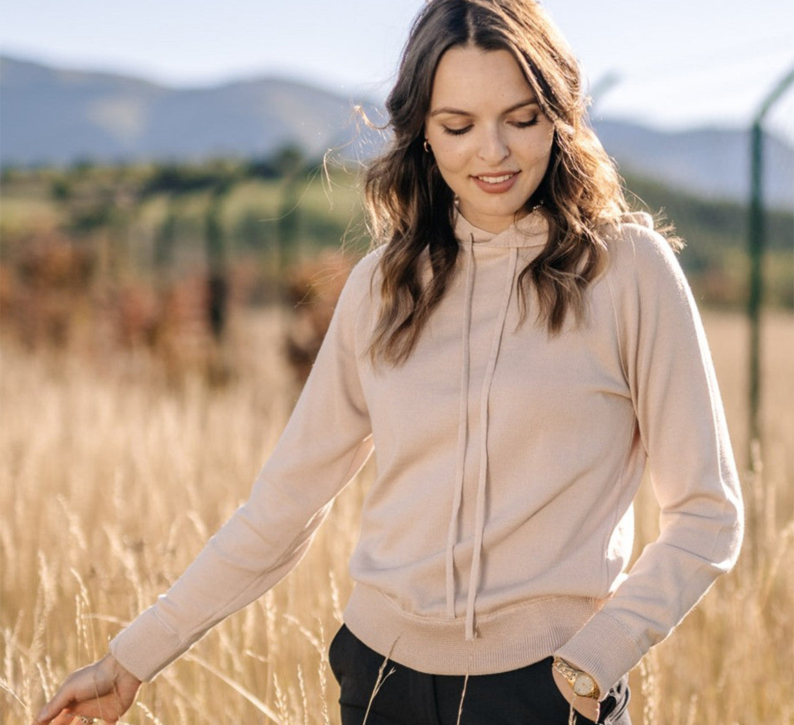 WOMAN MERINO HOODIE Sable 