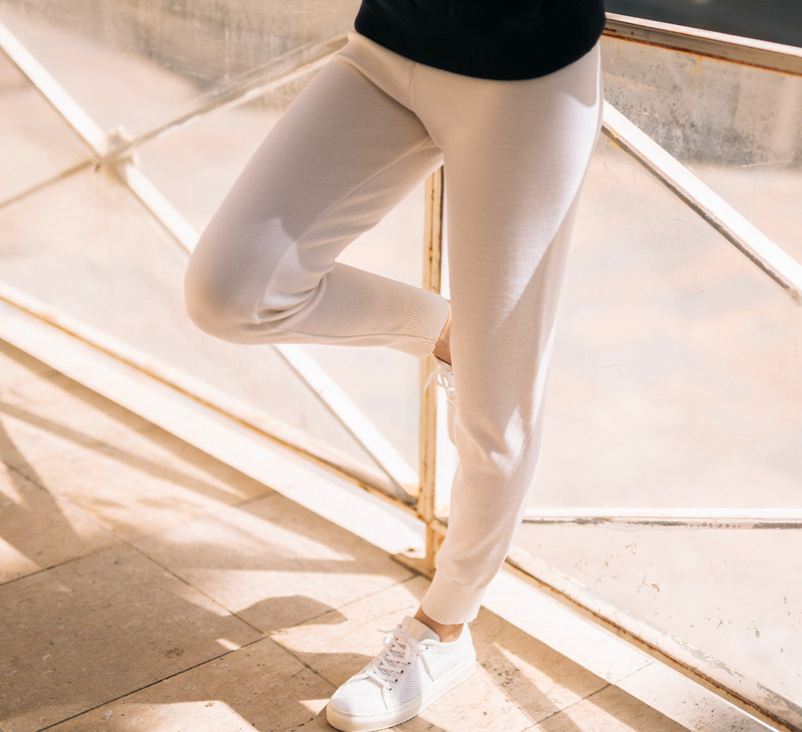 WOMAN MERINO JOGGERS Blanc 
