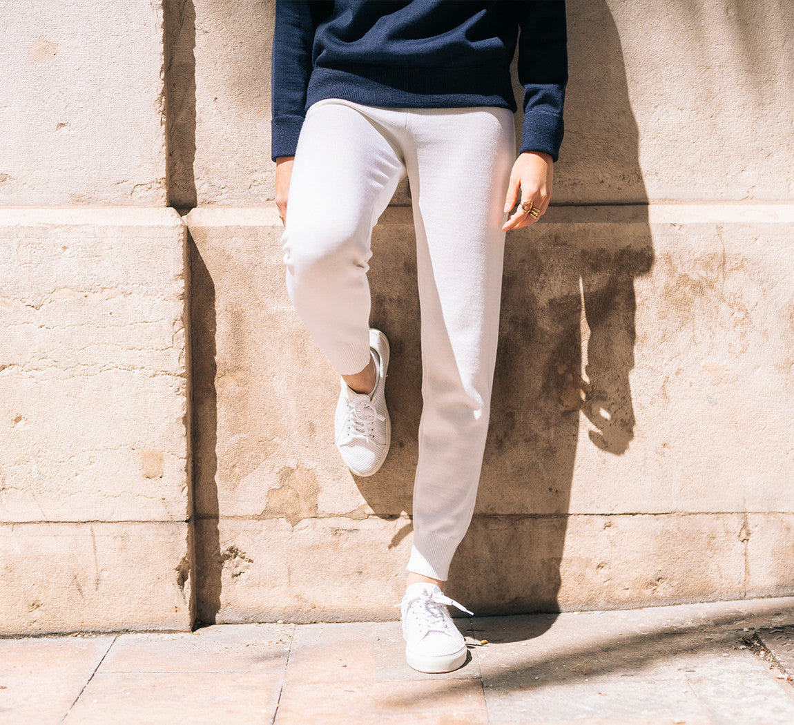 WOMAN MERINO JOGGERS Blanc 