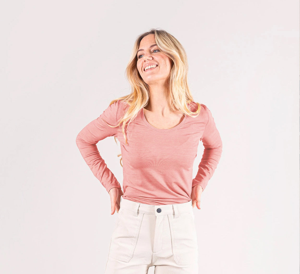 WOMAN MERINO LONG SLEEVES T-SHIRT Rose 