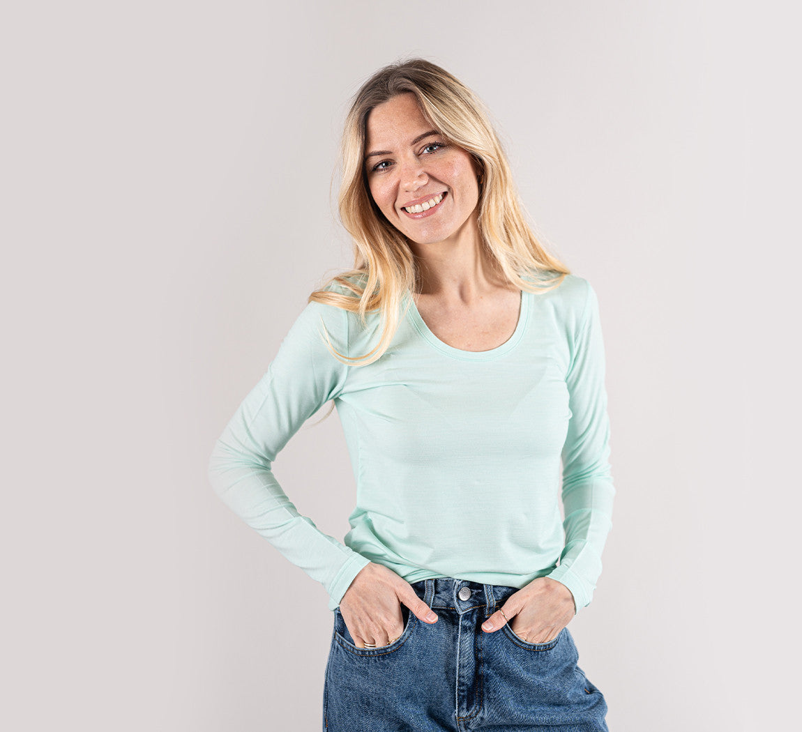 WOMAN MERINO LONG SLEEVES T-SHIRT Menthe 