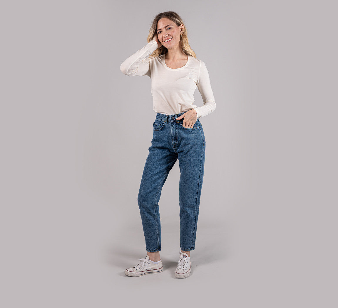 WOMAN MERINO LONG SLEEVES T-SHIRT Ivoire 