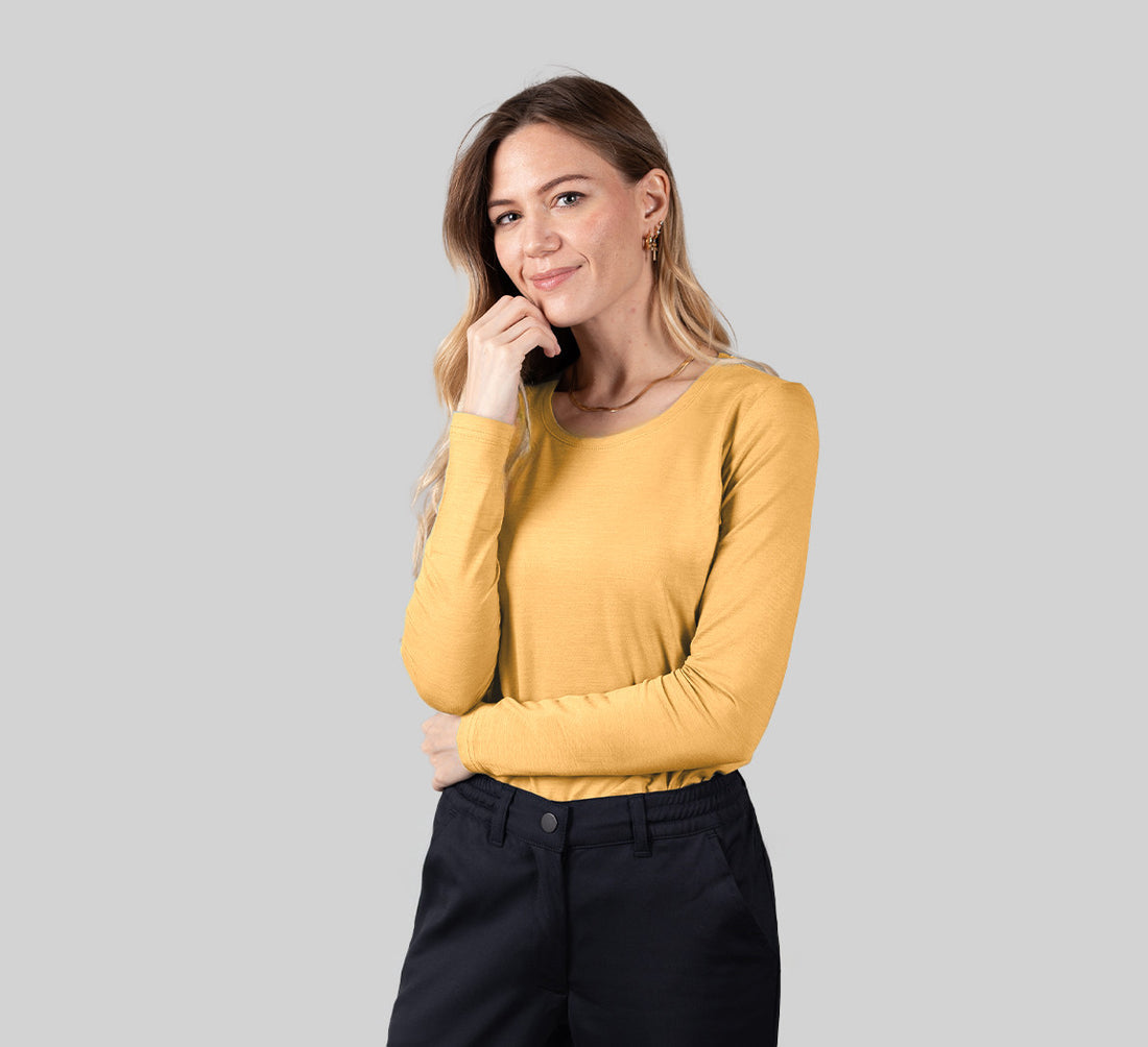 WOMAN MERINO LONG SLEEVES T-SHIRT Sunshine 