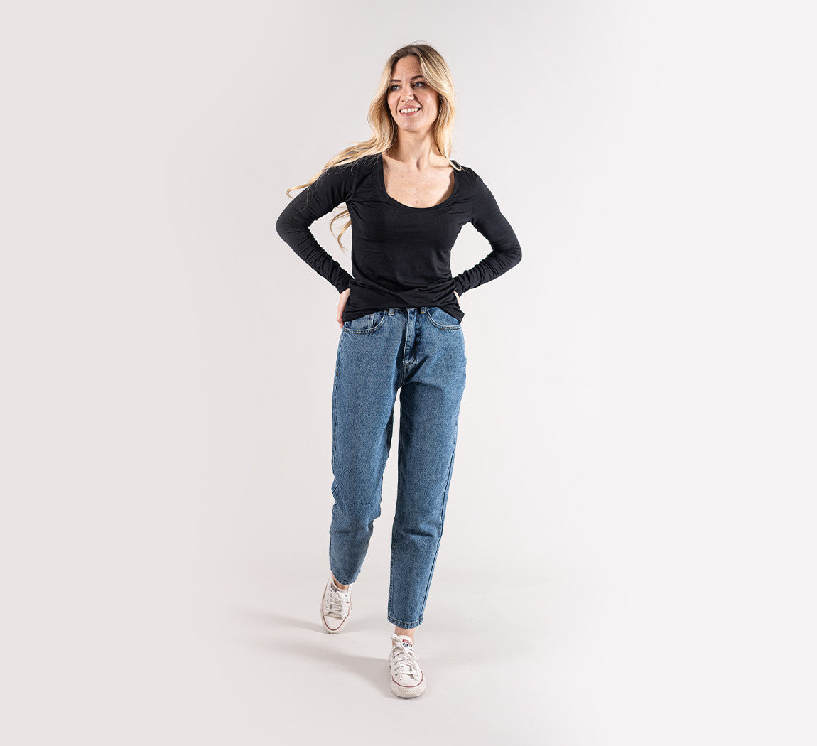 WOMAN MERINO LONG SLEEVES T-SHIRT Noir 