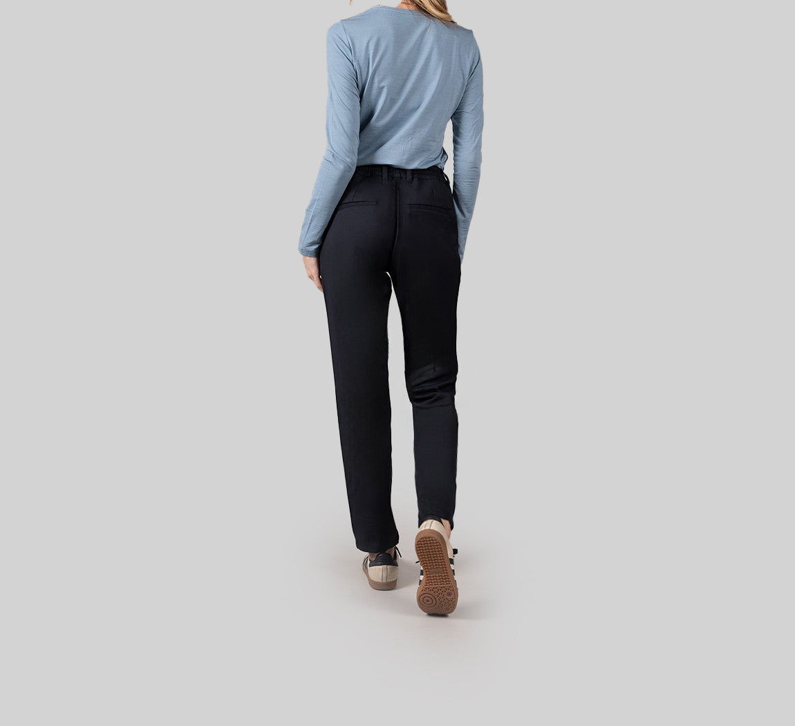 WOMAN MERINO PANTS Bleu Chic 