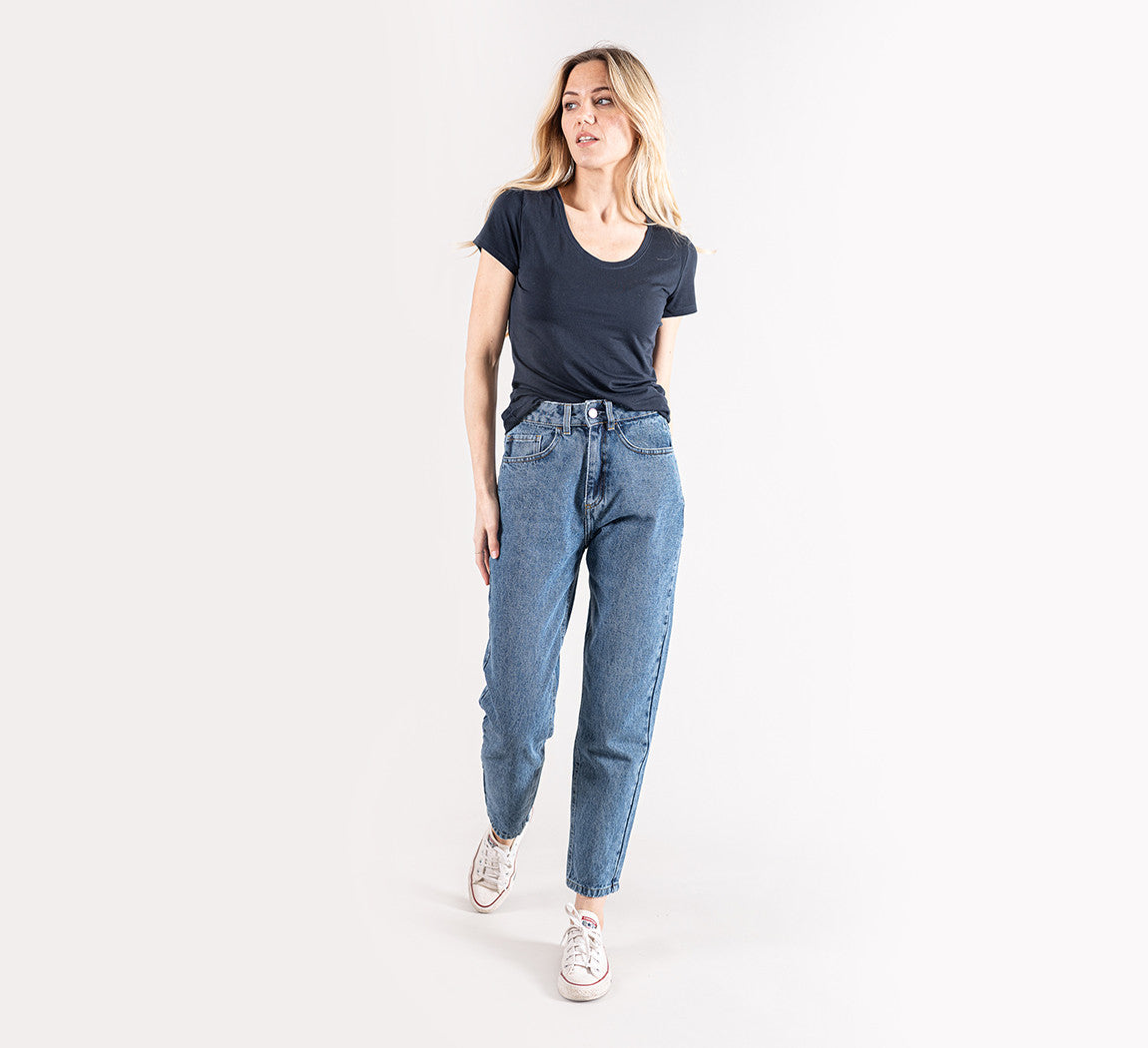 WOMAN MERINO T-SHIRT Bleu Chic 