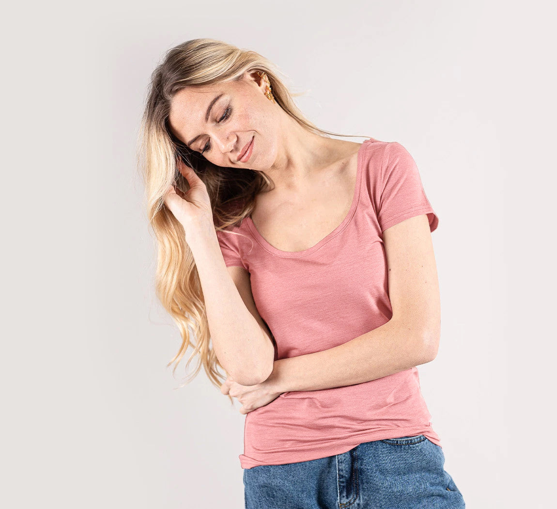 WOMAN MERINO T-SHIRT Rose 