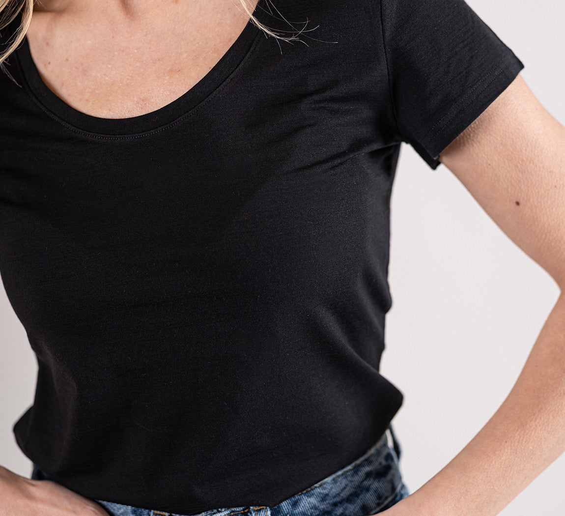 WOMAN MERINO T-SHIRT Noir 