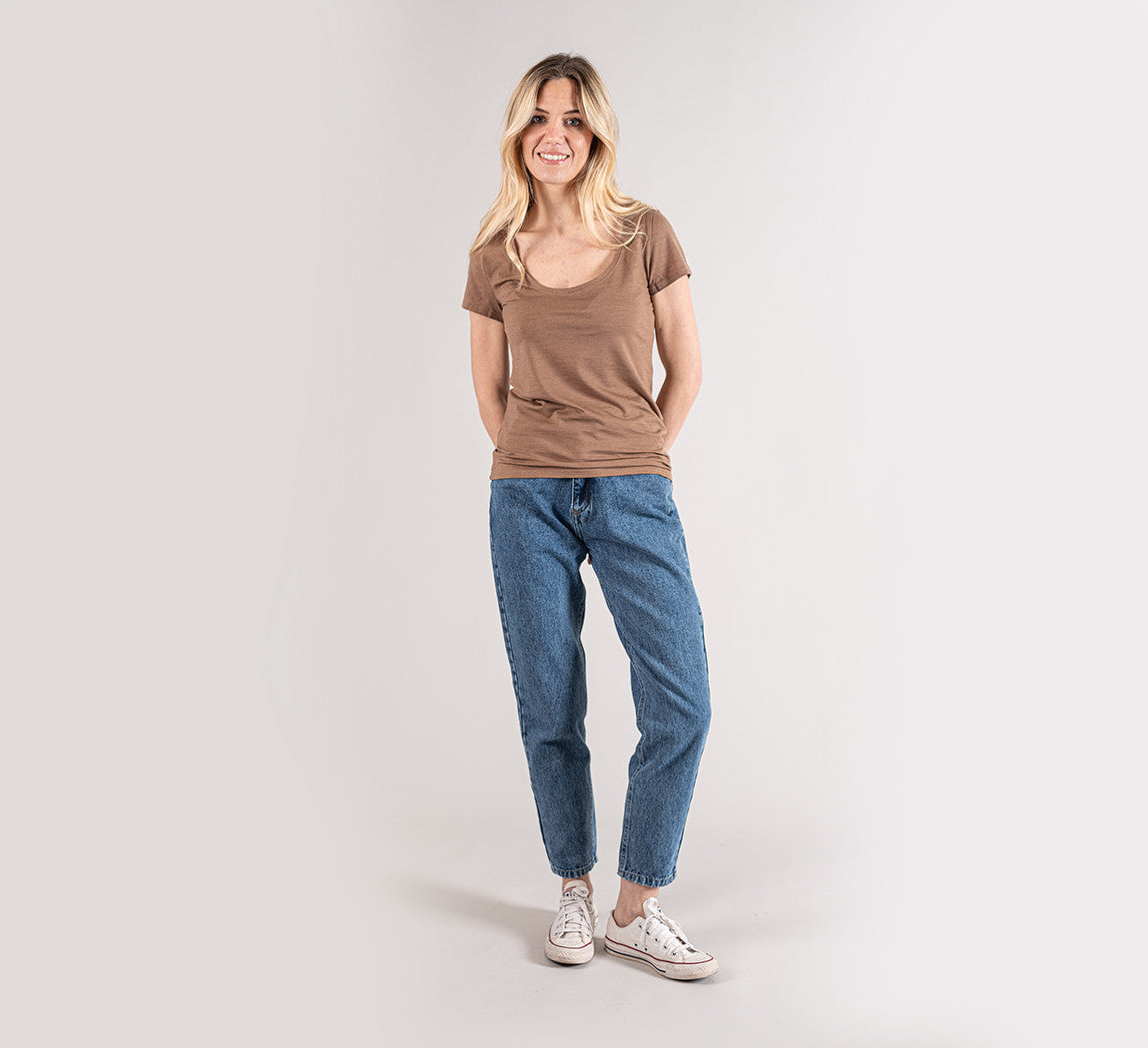 WOMAN MERINO T-SHIRT Tabac 