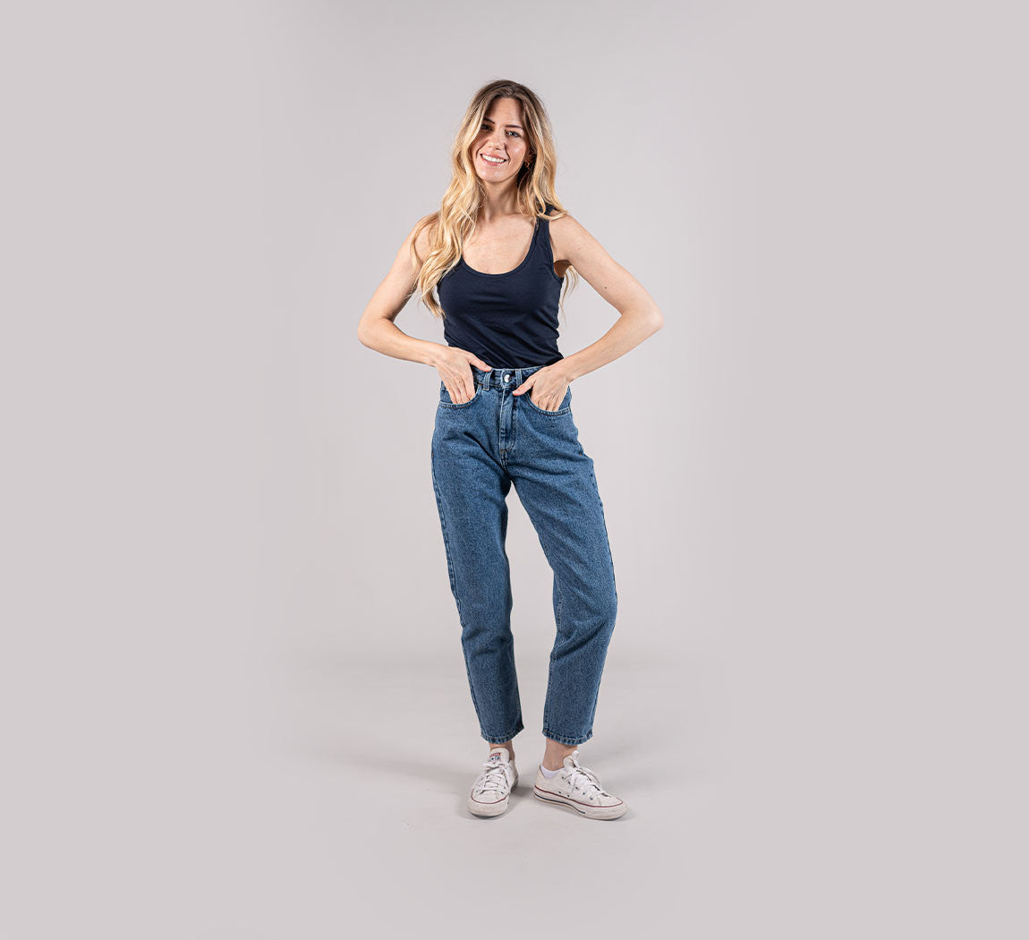 WOMAN MERINO TANK Bleu Chic 