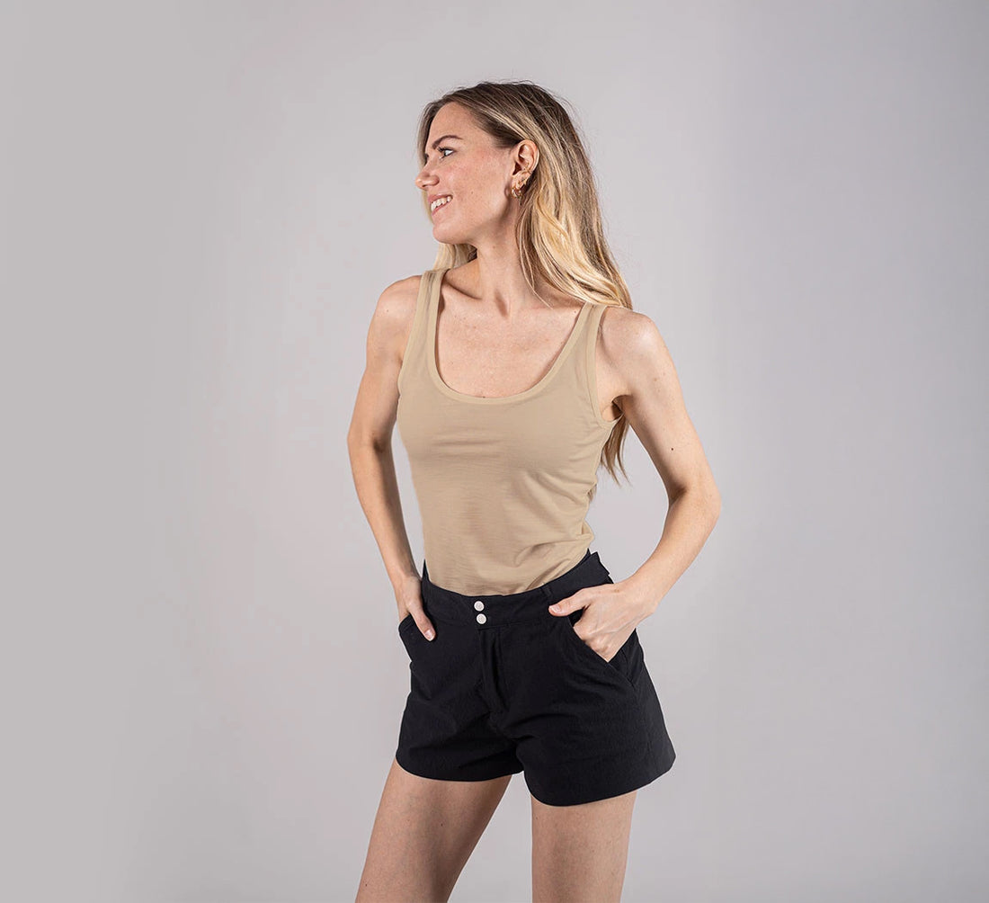 WOMAN MERINO TANK Sable 