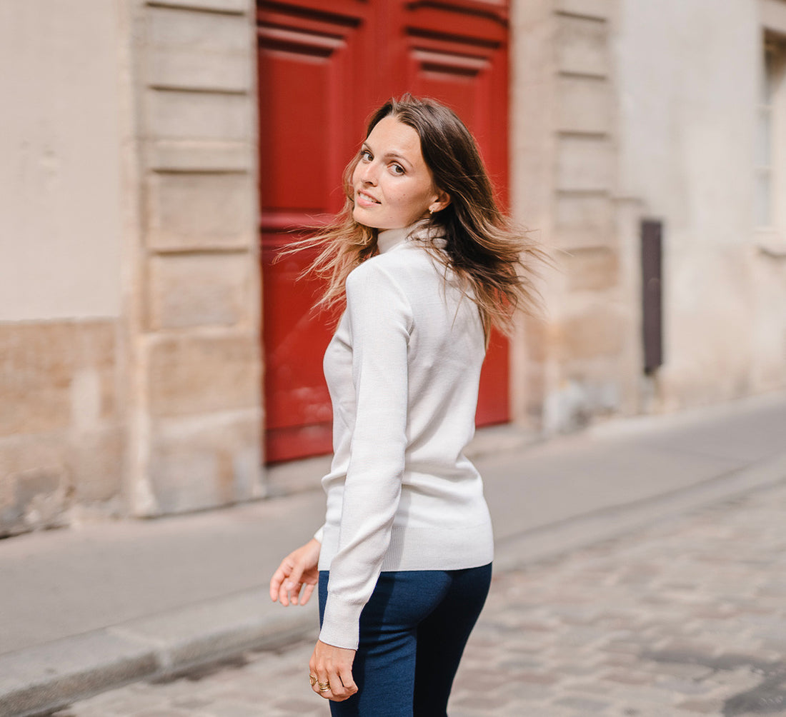 WOMAN MERINO TURTLENECK Blanc 