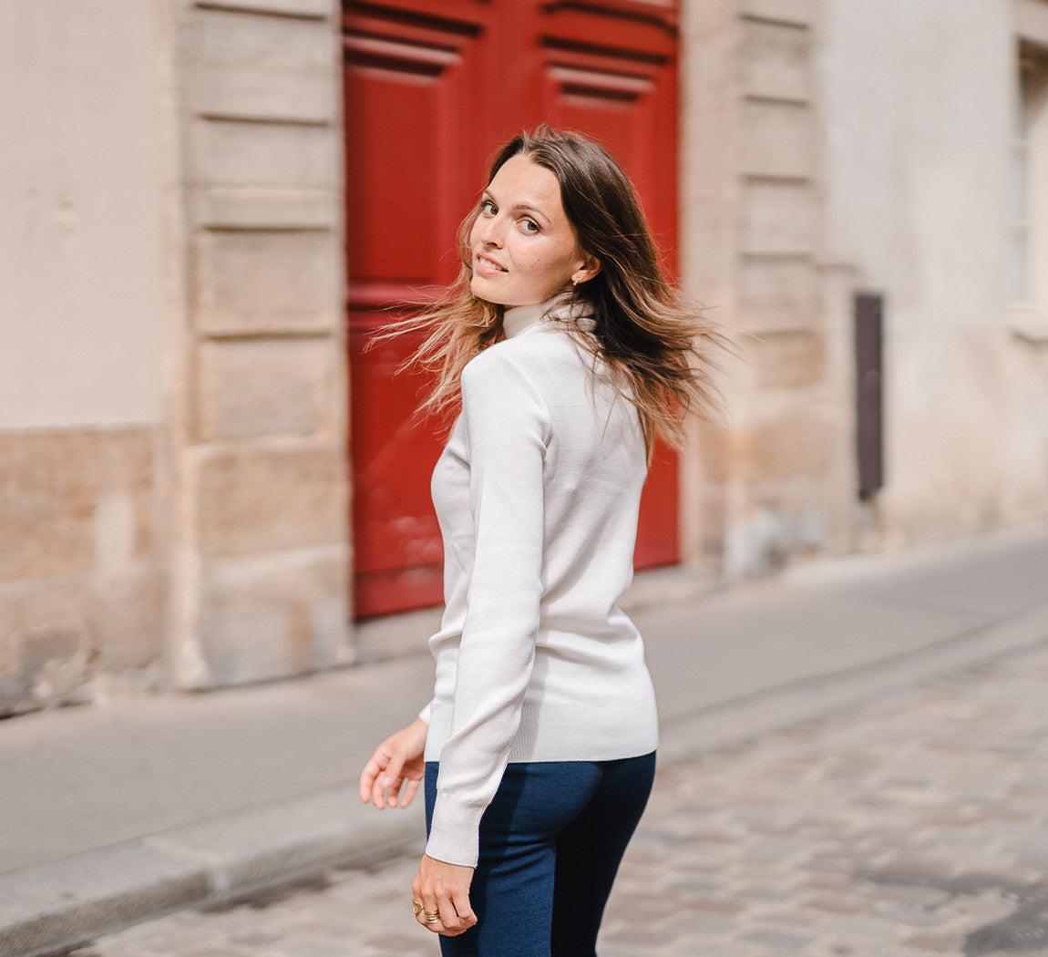 WOMAN MERINO TURTLENECK Blanc 