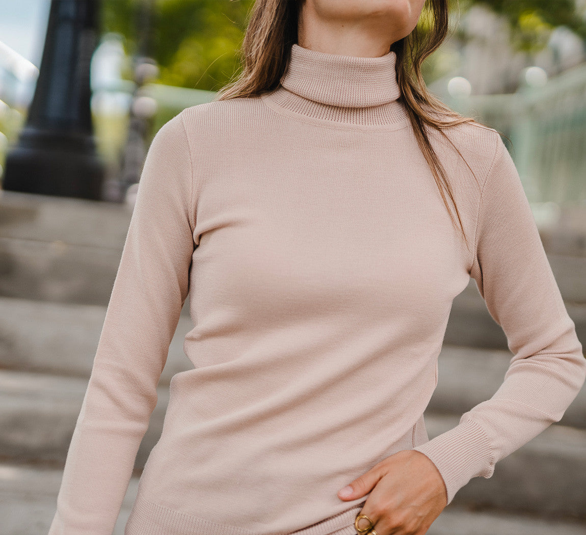 WOMAN MERINO TURTLENECK Sable 