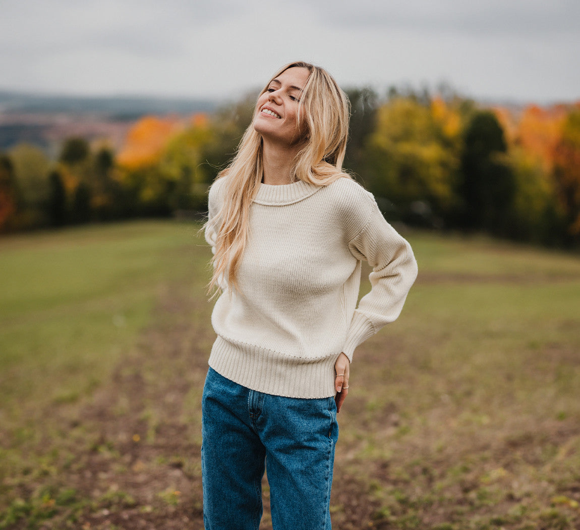 WOMAN PREMIUM MERINO PULLOVER Ivoire 
