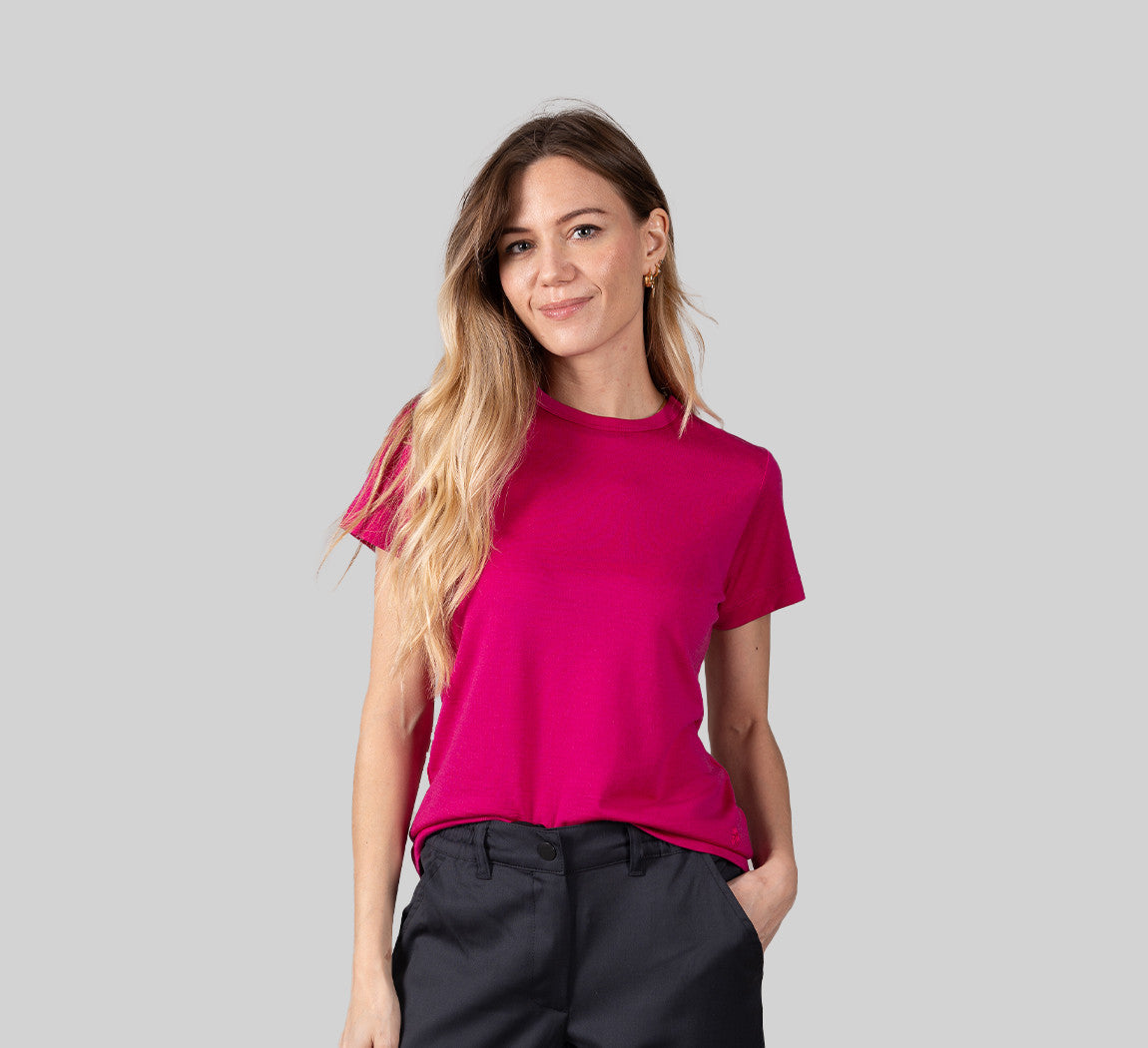 WOMAN PREMIUM MERINO T-SHIRT Fushia 