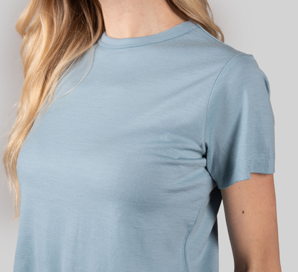 WOMAN PREMIUM MERINO T-SHIRT Bleu Ciel 