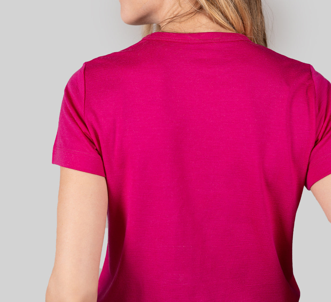 WOMAN PREMIUM MERINO T-SHIRT Fushia 