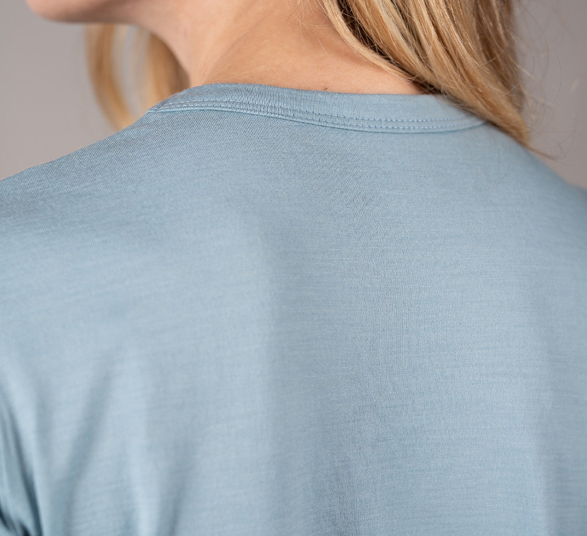 WOMAN PREMIUM MERINO T-SHIRT Bleu Ciel 