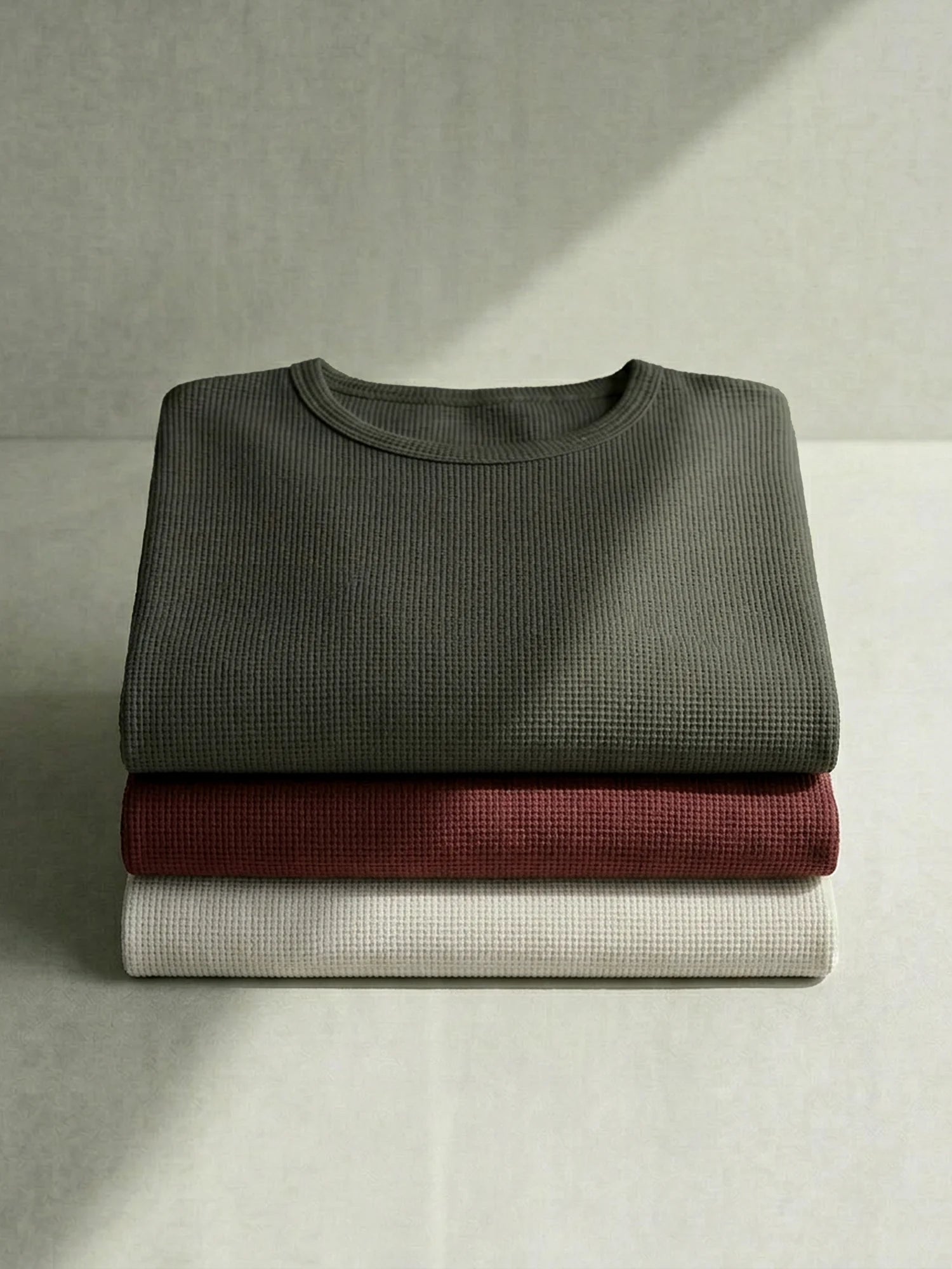 WAFFLE MERINO T-SHIRT Kaki  