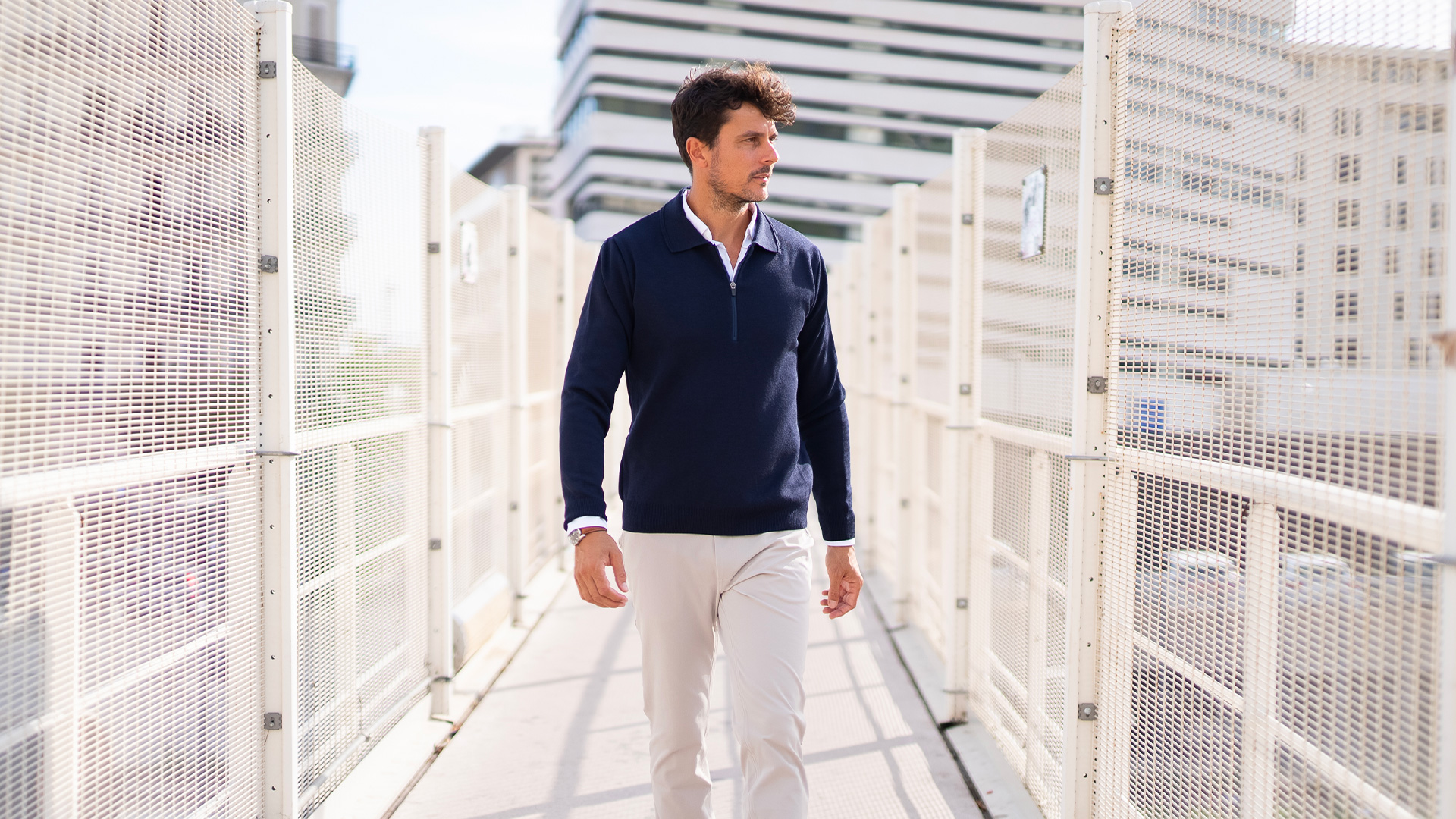MERINO POLO PULLOVER